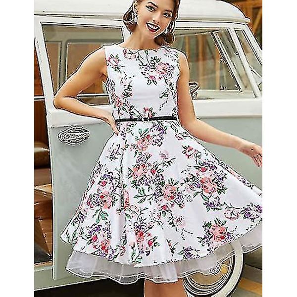 Vit Rockabilly Petticoat-kjol för Kvinnor