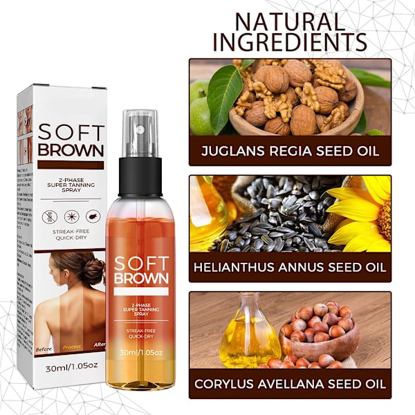 30ml Self Tanning Spray Sunless Tanning Spray Tanning Accelerator för hela kroppen