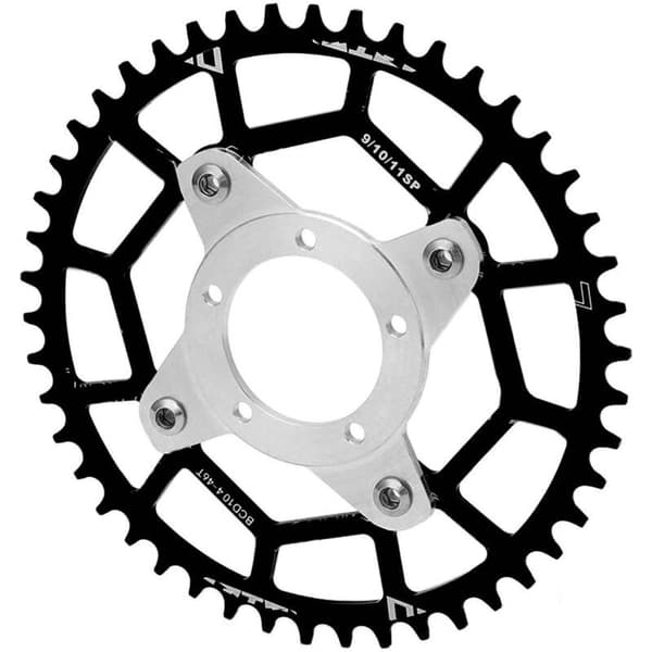 Bafang BBS01 BBS02 sähköpyörän eturattaan sovitin, 46 hammasta, 104BCD, erittäin luja, musta
