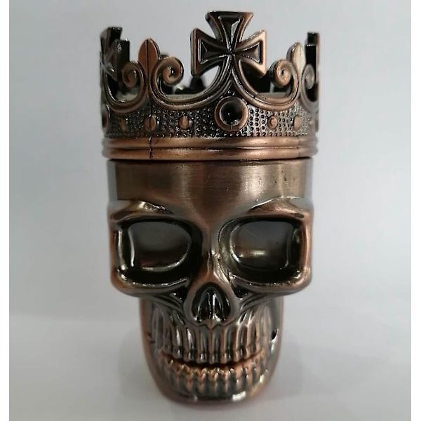 Metal Skull Grinder med Krone til Urter og Krydderier 45mm