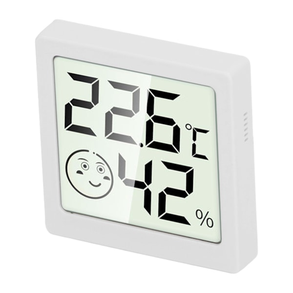Rumstermometer och hygrometer för hushåll, hög noggrannhet, minidigital termometer, hygrometer, vit
