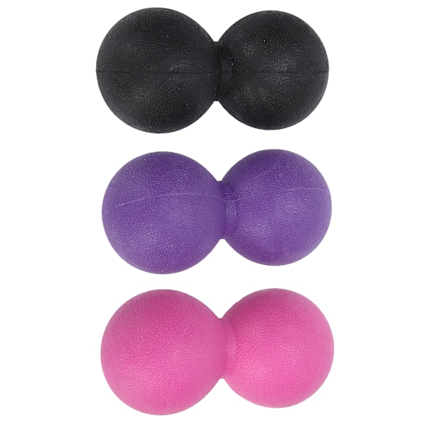 Silikon Yoga träningsboll Bärbar muskelavslappning Fitness kropp fascia massageboll set (svart lila ros röd)