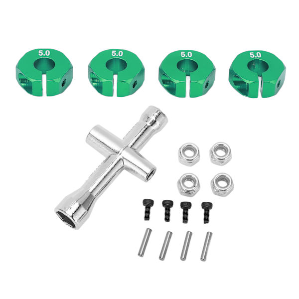4 kpl 12 mm:n pyörän kuusiokäyttöinen napa-adapteriliitin tapeilla ruuveilla RC-auton varaosat 1/10 RC CarGreenille