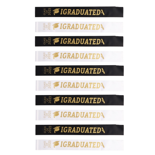 5 sæt Graduation Sash Polyester Party Tillykke med Letter Keepsake Accessory Photo Prop