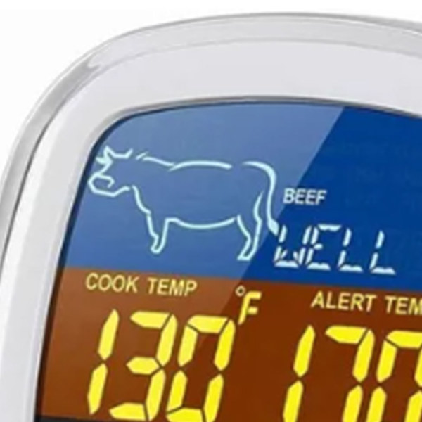 Digitalt kjøtttermometer med øyeblikkelig avlesning, berøringsskjerm, mattermometer med lang sonde for matlaging og grilling på kjøkkenet