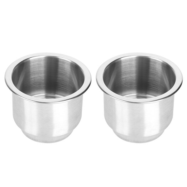 2 Styck Silver Rostfritt Stål Dryckesställ Flaskhållare Cup Stand Båttillbehör