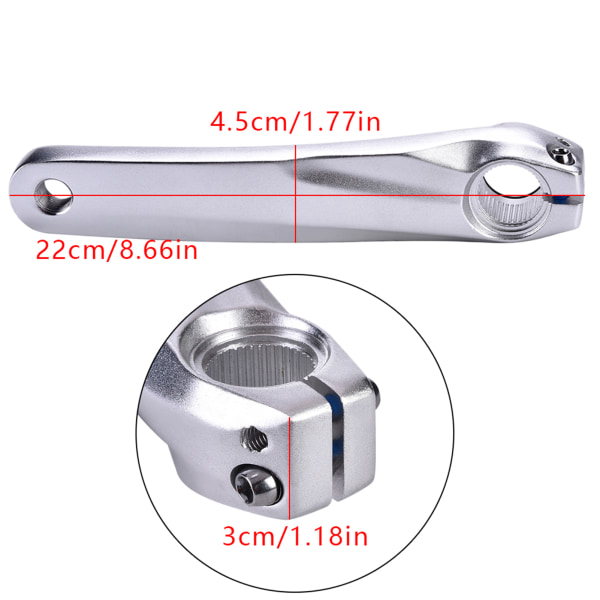 Aluminiumslegering cykel cykel venstre håndsvingarm til 590 610 SLX XT XTR kranksæt (sølv)