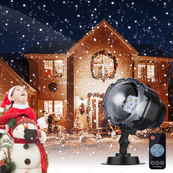 LED snefaldslys, LED-projektor snefaldslys til haven, Roterende snefnug LED-lys