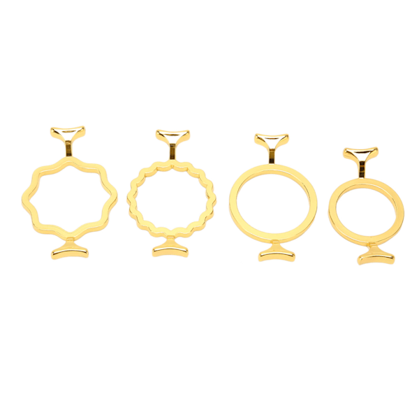 4 stk. voksforseglingsforme i guld farve zinklegering assorteret stil robust holdbar voksforseglingsstampelringe til 0,98 tommer 1,18 tommer stempel