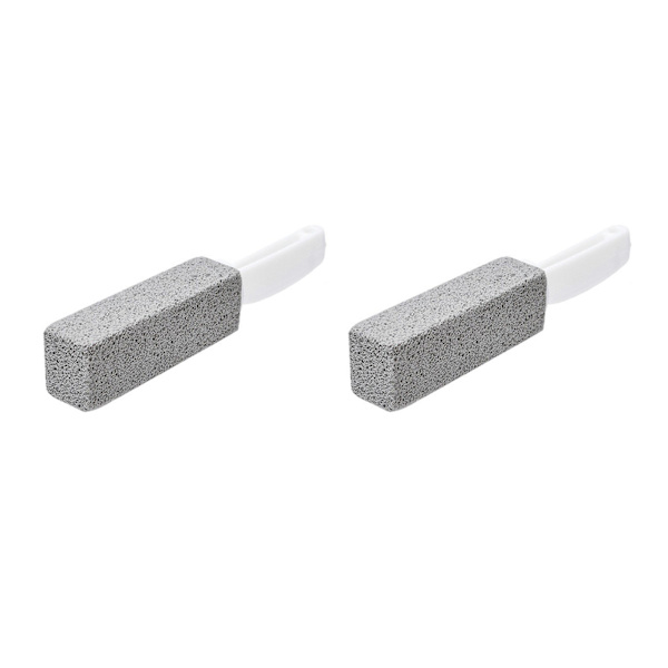 2 st Pumice Sten Toalettborste Effektiv Toalettborste Borste med Böjd PP Handtag för Kakel BBQ Grillar