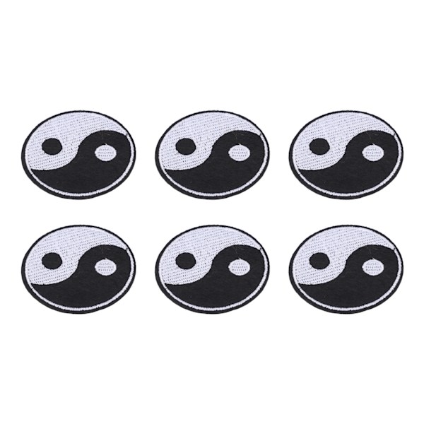 6 stk. Yin Yang-patch Tai Chi-mønster DIY-tøjpatches Individualisering Bomulds-syninger Patches til skjortepakke Hat Tegnebog