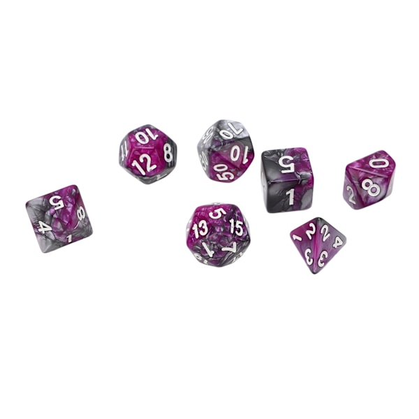 4Set Stora Vita Nummer Polyhedral Tärningar Mångfacetterade Tärningar för Interaktiva Spel Utbildning Underhållning Skolmaterial Lila