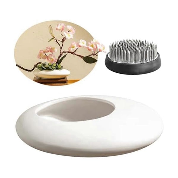 Sentimental Keramikvas Set, Pebble Formad Blomsterarrangemang vit