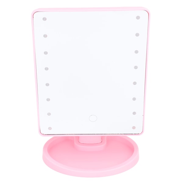 LED Makeup Spejl Kosmetik Spejl Rektangel 16 Perler USB Genopladelig Vinkel Justerbar Bærbar Rejse Makeup Spejl Pink PP