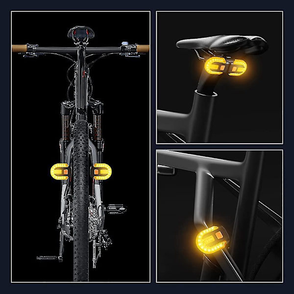 Trådløs Fjernbetjening Cykel Blinklys - Split Baglygte med Blinklys - USB Genopladelig