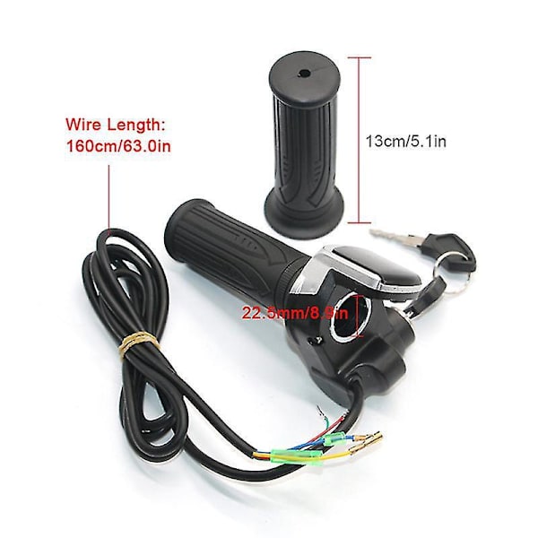 Elektrisk cykel Twist Grip Throttle med LCD-batteri display og strøm indikator - 36V