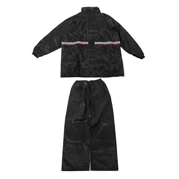 Reflekterande regnrocksdräkt Dubbelskiktad regnjacka Delade byxor Set för motorcykel Cykling 3XL