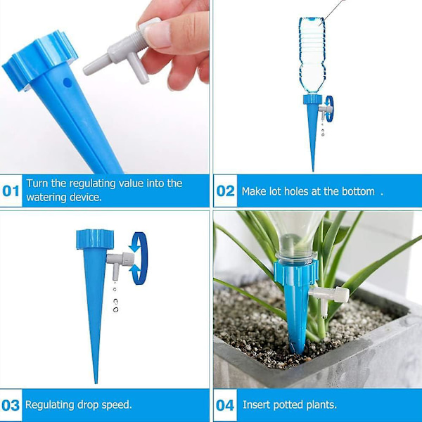 Automatisk drypvanding til planter - 40 stk., med ventiler, til have, indendørs og udendørs blomsterpotter