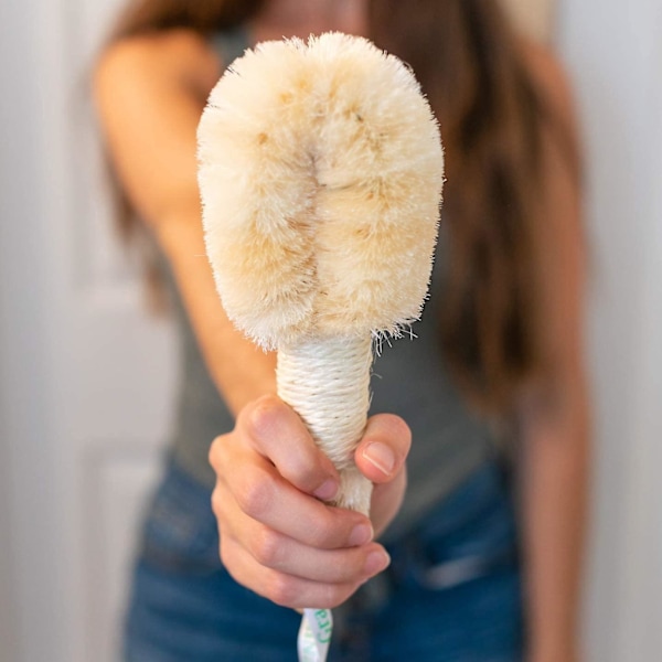 Sisal Kroppbørste for Tørr Hud Eksfoliering Forbedrer Blodsirkulasjonen Reduserer Cellulitter Naturlige Fiber