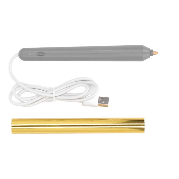 Varmfoliepenna USB Värmefolie Stämpling Präglingspenna ABS Hantverksverktyg för Ritning Skrivning Guld Färg