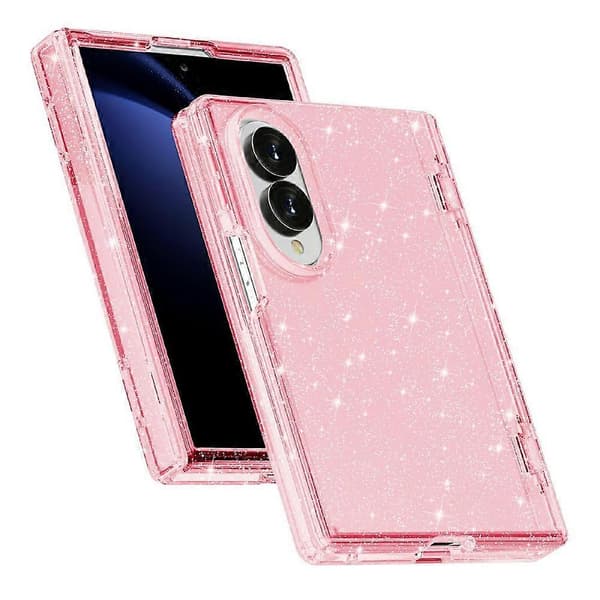 Compatible with Samsung Galaxy Z Fold8 Case Glitter Powder Shiny Soft TPU + Hard PC Back Cover Pink