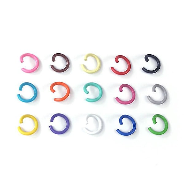 Candyfargede åpne hoppringer 100 stk 1,2x10mm splittringer for DIY smykker choker halskjeder og armbånd