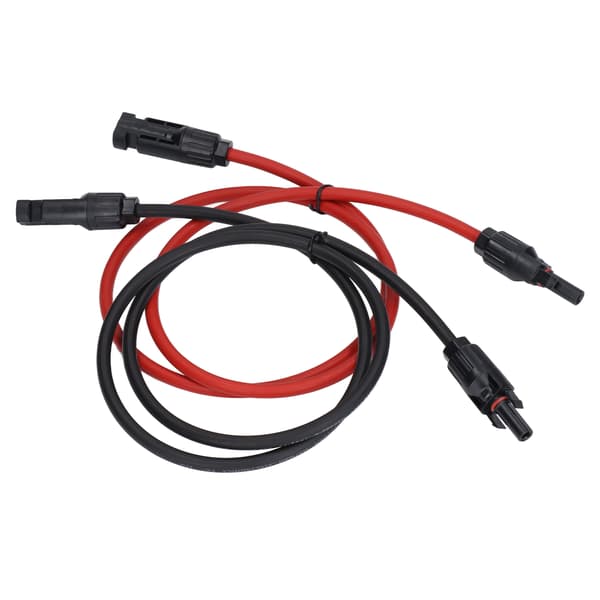 2 st Solpanel Förlängningskabel 10AWG 6mm² Solpanel Förlängningskabel Nominell Spänning 1000V DC Röd Svart 1m / 3.3ft