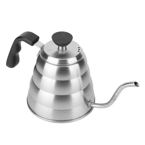 1,2L Rostfritt Stål Kaffe Droppkanna Häll Droppkokare Gåshals Lång Mun Tekanna med Termometer