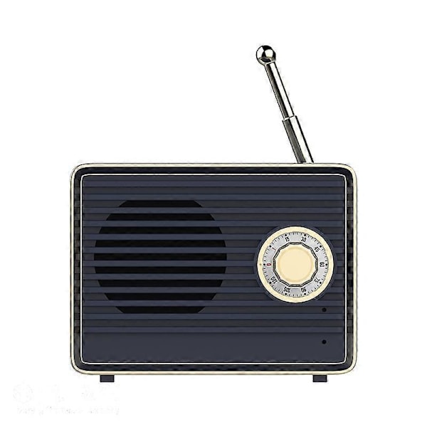 Langaton retrokaiutin, kannettava retro Bluetooth USB -kaiutin sisäänrakennetulla mikrofonilla, pöytäkoneen kirjahyllyn juhlakaiutin (musta)
