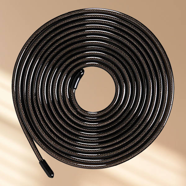 Springtov udskiftningswire 9,8ft sort stålkabel PVC-indpakket anti-sammenfiltring 4,5mm tyk til springtov