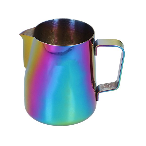 380 ml rustfritt stål melkeskummende kopp blank fargerik spiss munn kaffe melkeskummende kopp for hjem kaffebar