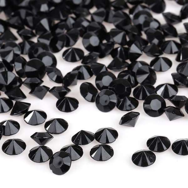 500 stk. 8 mm spidse akryl diamant konfetti til bryllupsfest DIY håndarbejde (sort)