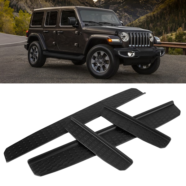 4 st Car Threshold Dekoration Trim Passar för Jeep Wrangler JK 4 Dörrar 2018+ Svart