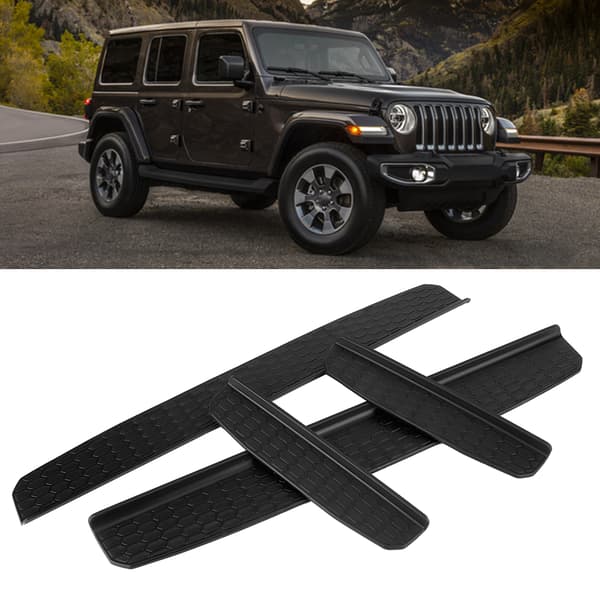 4 stk. bildørterskeldekorasjon som passer til Jeep Wrangler JK 4-dørs 2018+ svart