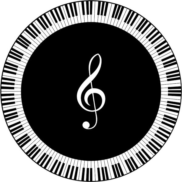 Musiikkinuotti Mustavalkoinen Pianonäppäin Painettu Pyöreä Matto Alue Matot Kotiin Olohuoneeseen Makuuhuoneen Lattiakoristelu