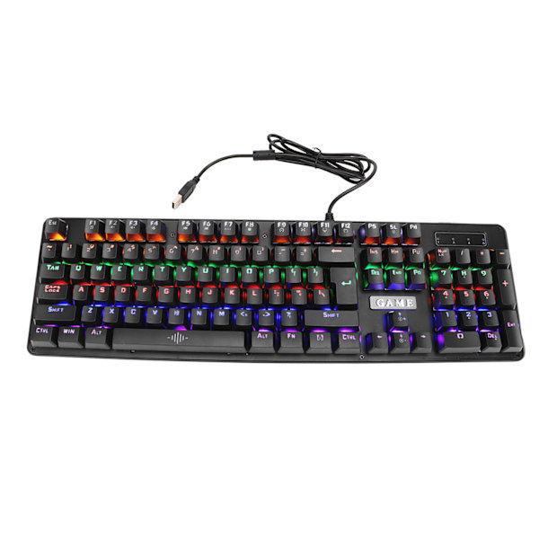 Mekaniskt speltangentbord Trådbundet RGB Bakgrundsbelyst 104 nycklar ABS Blue Switch Tangentbord för dator DC 5V