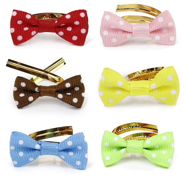 8 x 20 stk. Sød x mas Metallisk Twist Wire Tie Bowknot Gave Slik Cookie Kage Cello Pose Fest - Rød med Hvide Prikker