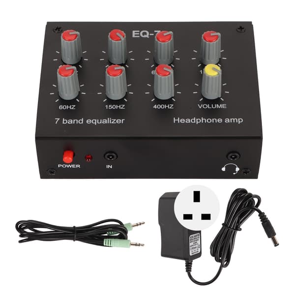 7-bands equalizer RCA ingång utgång volym justerbar 2 kanaler bil equalizer EQ bil hörlursförstärkare 100-240V