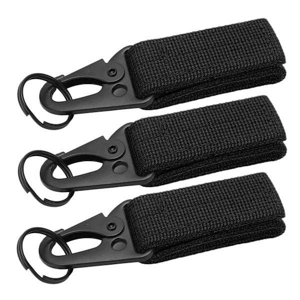3 stk klatrekarabinhage klæbende design Holdbar Bærbar Kompakt Bærbar Praktisk Campingværktøj til OutdoorSort