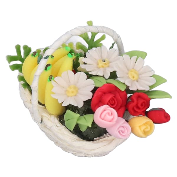 1:12 DIY Simulering Dockhus Blomkorg Miniatyr Konstgjorda Blommor Dockhusdekorationer