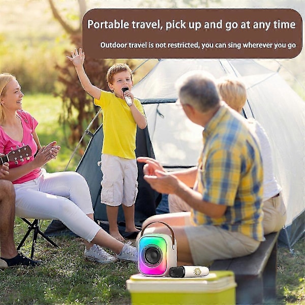L7 Trådlös Bluetooth-högtalare Multifunktion med 2 Mikrofoner Rgb Portabel Musikspelare Karaokemaskin För Barn Hem Present ZD.16 svart