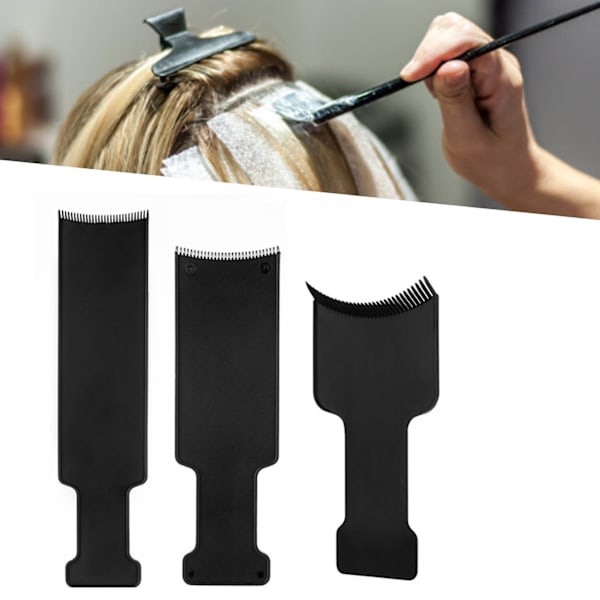 3 kpl Balayage-levyä, jossa hampaat, korostuslevy, hiusväripaletti, korostusharja