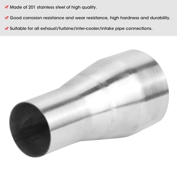 Universal rustfri stål udstødningsrør konnektor rør adapter reduktionsstykke modificeret del 51MM / 76MM