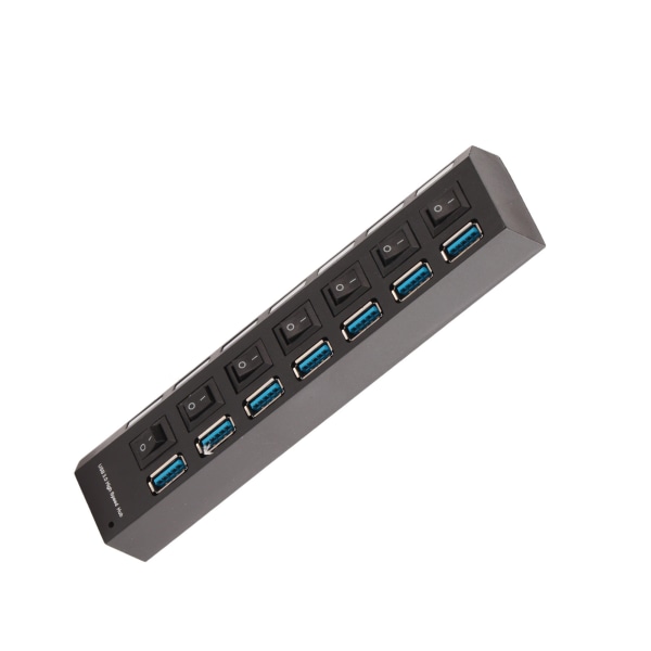 USB 3.0 Hub Individuel 7 Port High Speed ​​USB2.0 USB1.1 kompatibel USB Data Hub med LED-indikator til Windows XP 7 8