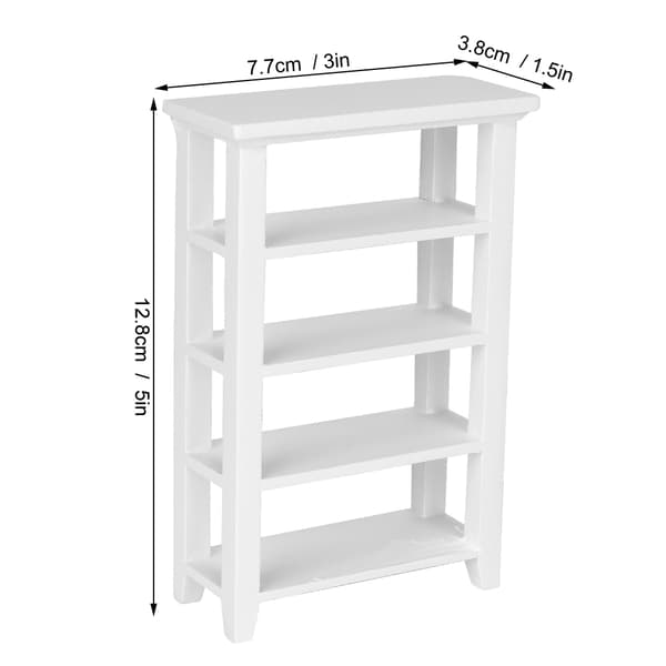 Miniature Møbelmodel Træ 4-Lags Hylde Display Rack til 1:12 Dukkehus Tilbehør