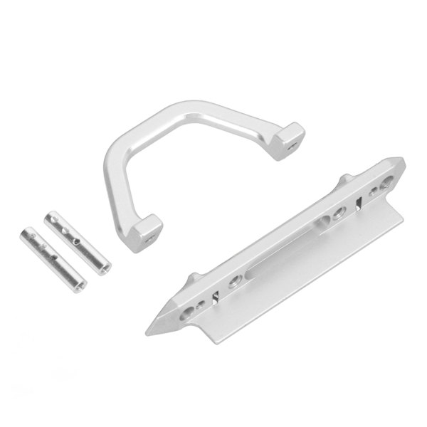 RC Metall Aluminium Frontstoßstange mit LED-Licht Stabile RC-Zubehör für Axial SCX24 1/24 Ferngesteuertes Auto Silber S