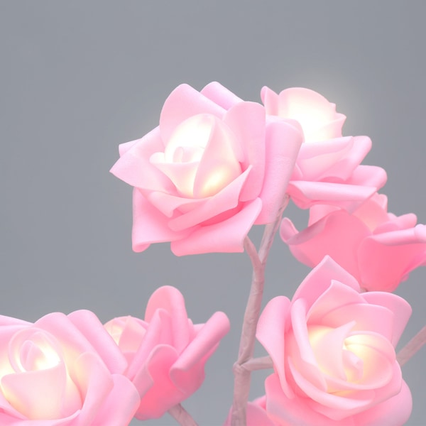 Desktop Rose Bonsai Tree Lamp 24 LED Tree Lamp Batteridrevet Dekorativt Lys for Stue Soverom