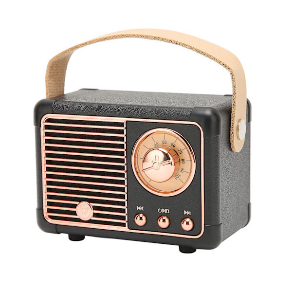 Retro Bluetooth kaiutin HiFi Stereo Nopea lähetys Pieni power Kannettava Vintage Kaiutin Kodin Ulkokäyttöön Musta