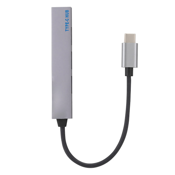 Aluminium magnesiumlegering Typ C till USB2.0 4-portars hubbadapter stöder OTG-funktion (grå)
