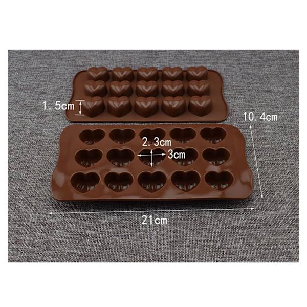 15 rum silikone hjerteform chokoladeform slik kiks kage bageform